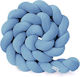 Sparrow Crib Bumper Braided Inside Blue Velvet Dusty Blue Sparrow 340cm