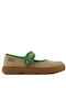 Kids Ballerinas with Hoop & Loop Closure Brown
