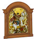 St George Wooden Carved Design Meteora 20 Cm