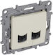 Double Socket 2xrj45 Utp Category 6 Niloe Legrand Cream