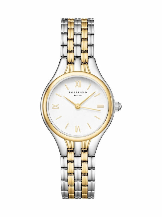 Women's Battery Watch with Metal Bracelet Gold/Silver