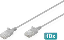 Digitus DK-1618-015S-10 U/UTP Cat.6 Καλώδιο Ethernet 1.5m Γκρι 10τμχ Digitus DK-1618-015S-10 U/UTP Cat.6 Καλώδιο Ethernet 1.5m Γκρι 10τμχ