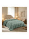 Melinen Sherpa Comforter with Hollowfiber Filling Super King 240x260cm Shelby Turquoise