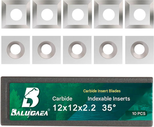 Set 10 Inserții Hm din carbură detașabile Freze de frezat Rindele pătrate 12x12x2.2 mm 4 muchii de tăiere unghi de 35 de grade duritate Hra95