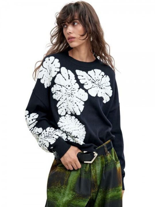 Desigual Damen Pullover Wolle Schwarz