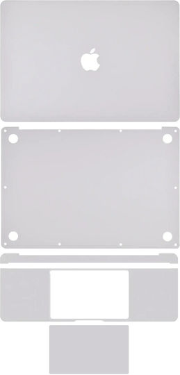 4-in-1 Top Bottom Keyboard Trackpad Skin Macbook Pro 15" A1990 2018-2019 A1707 2016-2017 Silber