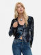 Damenbluse Langärmelig Mineral Blau