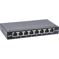 Inline Panou De Conexiune Cat.6a 0.5u 8 Porturi Masă Perete Șină Negru Inline Panou De Conexiune Cat.6a 0.5u 8 Porturi Masă Perete Șină Negru
