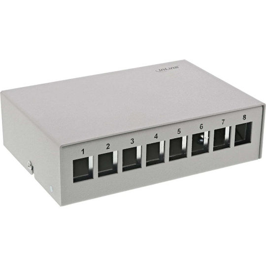 Inline Cutie De Consolidare Desktop 8x Keystone RJ45 Metalică Gri Deschis RAL7035