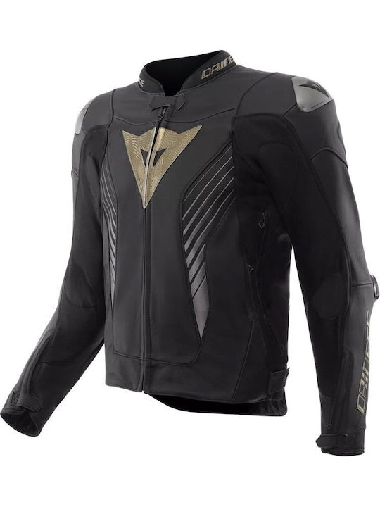 Super Speed 5 Winter Men's Riding Jacket Leather Black / Black / Gold