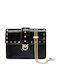 Love Pocket Leather Women's Flap Bag Black