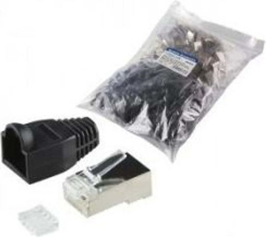Βύσματα Logilink Rj45 Cat.6 100 Τεμάχια Θωρακισμένα Μανίκι Μαύρο Mp0022
