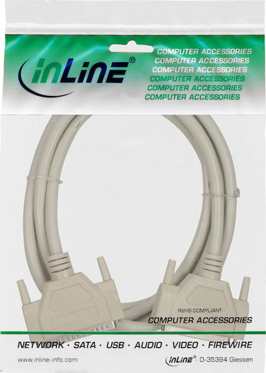 Inline Inline Serial Extension Cable 37-pin Db37 Male To Female 1:1 Grey 3minline Serial Extension Cable 37-pin Db37 Male To Female 1:1 Grey 5m