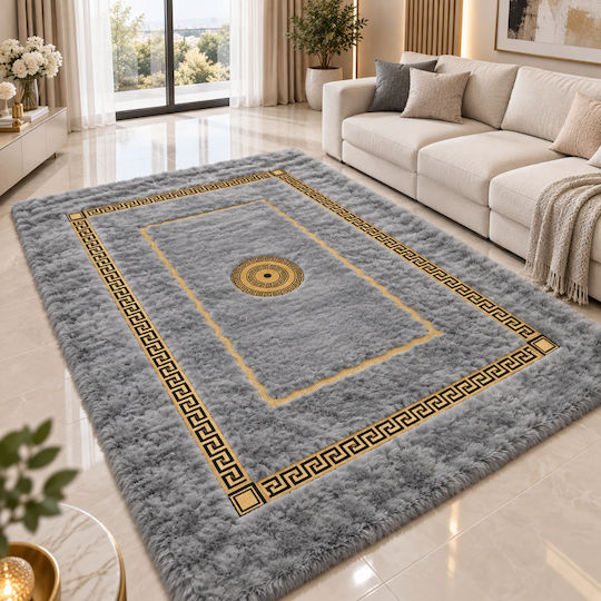 My Home Luxury Rechteckiger Zotteliger Grauer Wohnzimmer Teppich 120x180cm