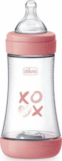 Chicco Plastic Baby Bottle Anti-Colic with Silicone Teat for 0+ Months Pink 240ml