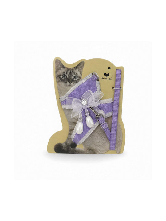 Harness Type Vest Cats Small Dogs Leash Bow Purple Harness Type Vest Cats Small Dogs Leash Bow Purple