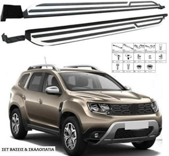 Seiten Schritte Bases Dacia Duster 2018-2023 2 Stück Aluminium