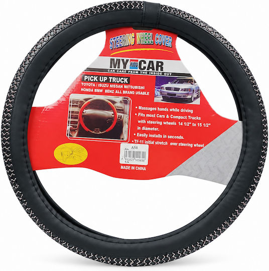 Auto Lenkradabdeckung 38cm Schwarze Weißgewebte Textur