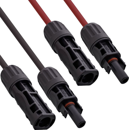 Inline Solar Cable Extension Set Including Solar Connector 4mm² Black Red 7.5m