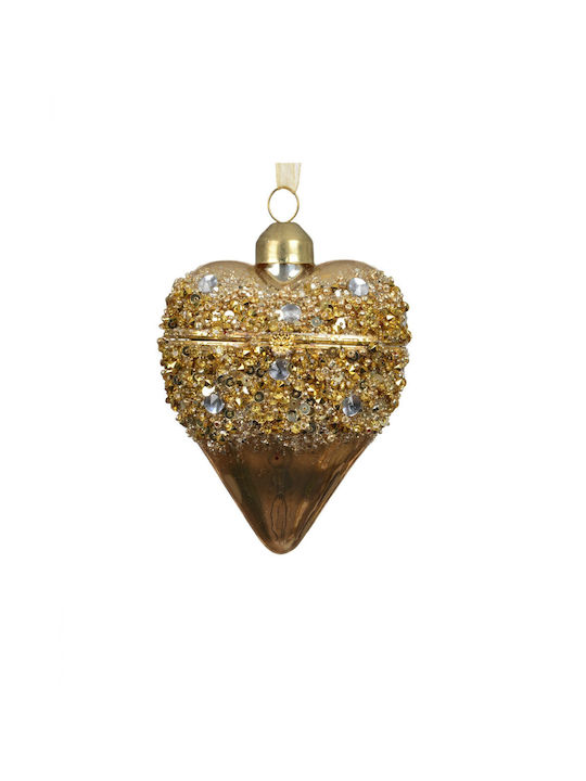 Hanging Ornament Heart Gold 6.5cm