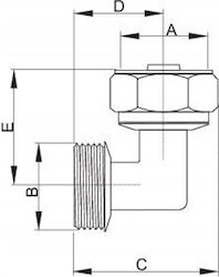 Hydroland Pex.k.gz16x3/4 Pipe Elbow Gz 16x3/4 Pex Threaded Connection Px-r.kogz.16x3/4