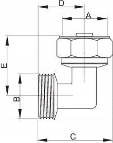 Hydroland Pex.k.gz16x3/4 Pipe Elbow Gz 16x3/4 Pex Threaded Connection Px-r.kogz.16x3/4