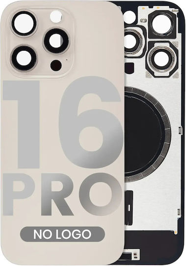 Rückglas W Magsafe Magnet iPhone 16 Pro Kein Logo Aftermarket Wüsten Titanium