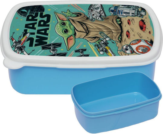Koupakoupa Grogu Plastic Kids Food Container Thermal Blue 18 x 13 x 6cm