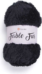Strickgarn Fable Fur Γounáki 100g Schwarz