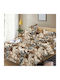 To megalo pazari Set Duvet Cover 220x240cm Double With 2 Beige Grey Pillowcases
