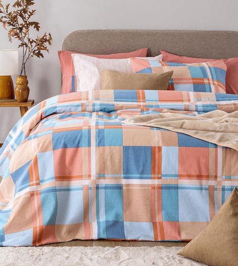 Palamaiki Cotton Duvet Cover Set 170x250cm Single with Multicolour Pillowcase