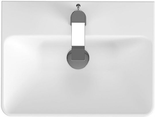 Cersanit Einbau Badezimmerwaschbecken Keramik mit Wasserhahn 50x38cm Weiß Cersanit Einbau Badezimmerwaschbecken Keramik mit Wasserhahn 50x38cm Weiß