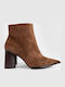 Suede Women's Ankle Boots Brown