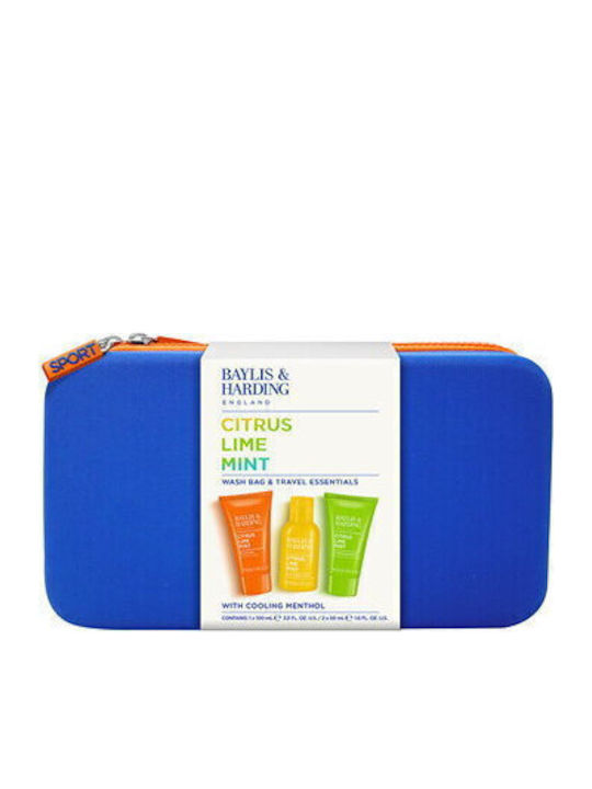 Man Wash Bag & Travel Essentials Set Citrus Lime & Mint