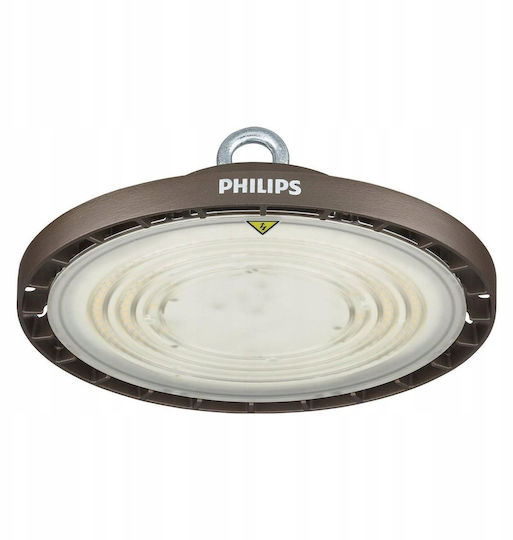 Philips Ledinaire Highbay Kommerzielle Glockenlichter 70W Naturweiß 10500lm mit Eingebaute LED Graue Ø27,3cm