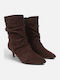 Ghete Dama Ankle Boots De Catifea Maro