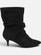 Ghete Dama De Catifea Ankle Boots Negru