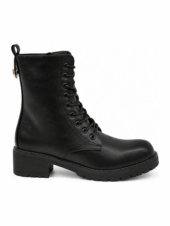 Mira & Max Women's Black Combat Boots