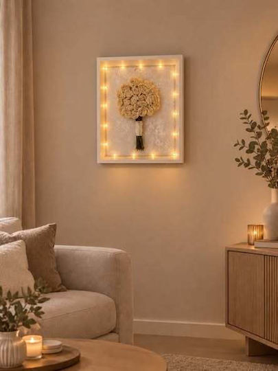 Cadru Handmade Pentru Păstrarea Buchetului De Mireasă 30x40 Cu Iluminare