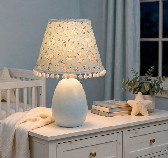 Kids Side Table Lamp White 35x20x13cm E27