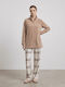 Harmony Χειμερινή Γυναικεία Fleece Ρόμπα Beige