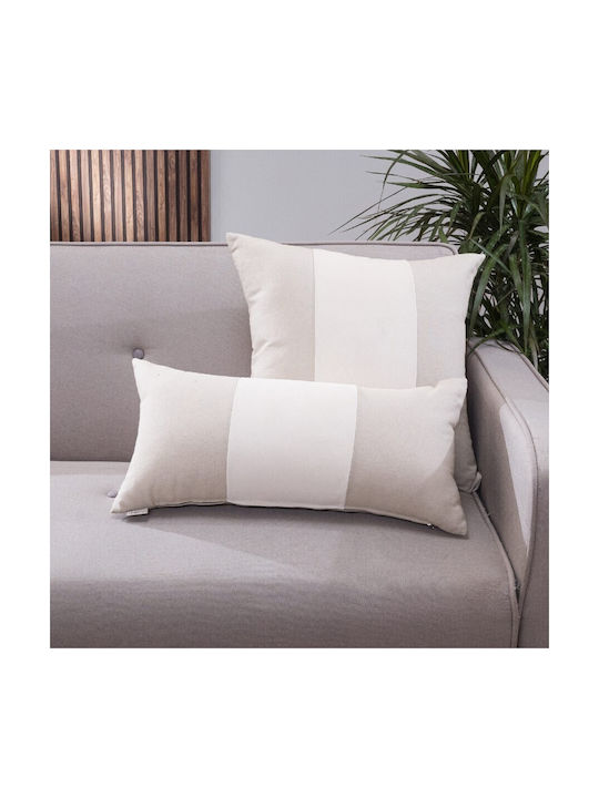 Teoran Sofa-Kissen Linus aus Samt Ecru 50x50cm