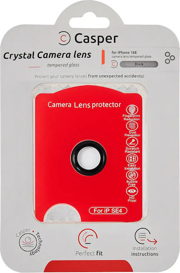 Casper Προστασία Κάμερας Tempered Glass Μαύρο για το Iphone 16e / 17e