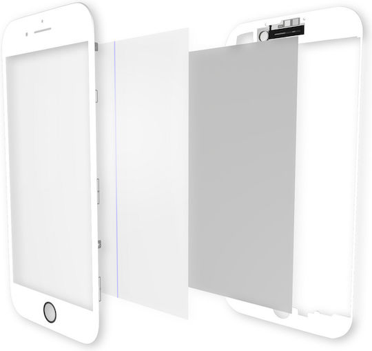 4 In 1 Front Glass + Frame + Polarizer + Oca Pre-installed Iphone 7 Premium White 2 Pack