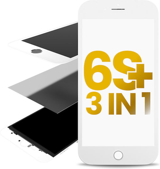 3 In 1 Front Glass + Frame + Oca Pre-installed Iphone 6s Plus White 2 Pack
