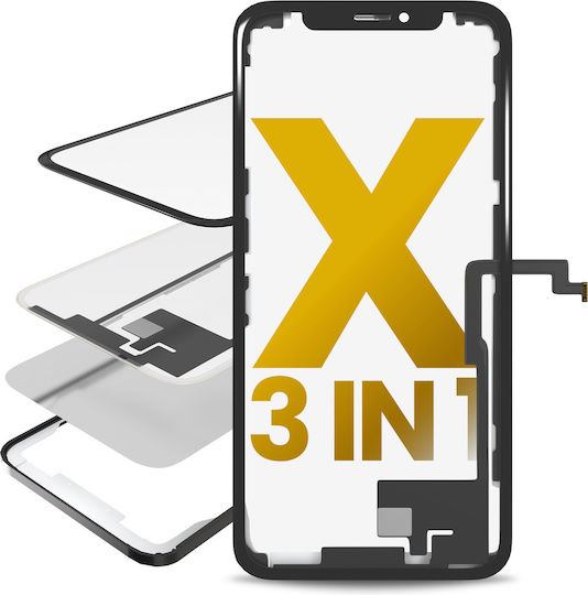 3 In 1 Front Glass + Frame + Oca Pre-installed Iphone X Frame Glue Premium 2 Pack