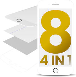 4-in-1 Frontglas + Rahmen + Polarisator + OCA Vorinstalliert iPhone 8 2er Pack Weiß