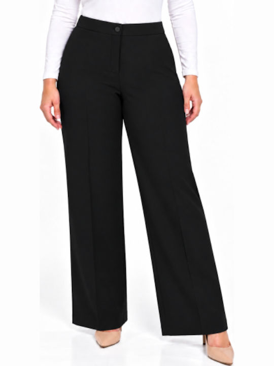 Women's Pantaloons with Rubber Band in Regular Fit Black WH-41530-27TR-BLACK