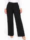 Women's Pantaloons with Rubber Band in Regular Fit Black WH-41530-27TR-BLACK