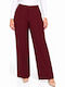 Damenhose mit Gummiband in Regulärer Passform Burgundisch WH-41530-27TR-MORB